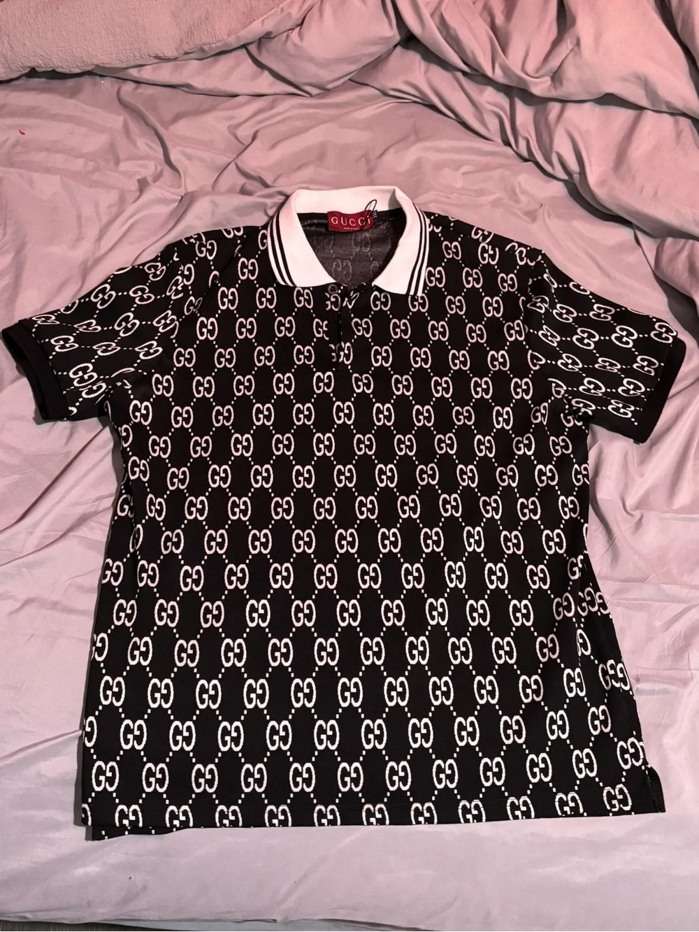 Gucci Black & White All-Over GG Polo